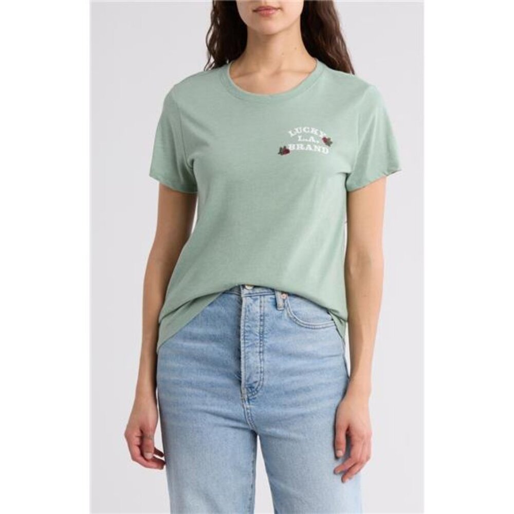 Lucky Brand LA Roses Logo Graphic T-Shirt